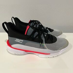 Under Armour Steph Curry 7 UNDRTD Basketball Shoes Gray/white/black   13.5W/M12